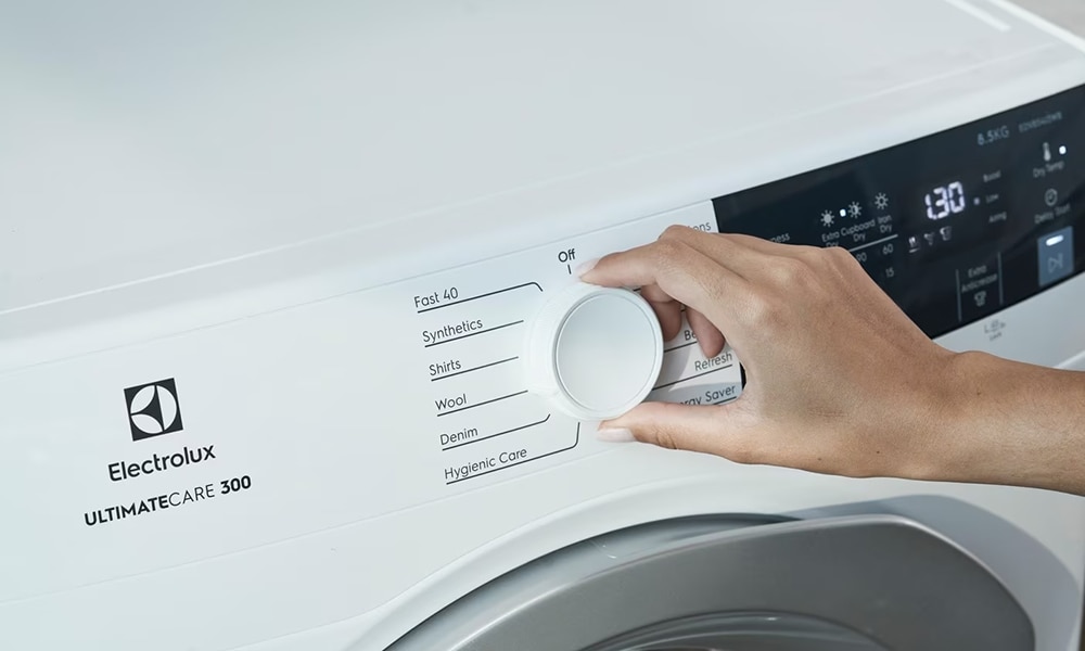 bảng điều khiển các chương trình sấy của máy sấy Electrolux ultimatecare 300