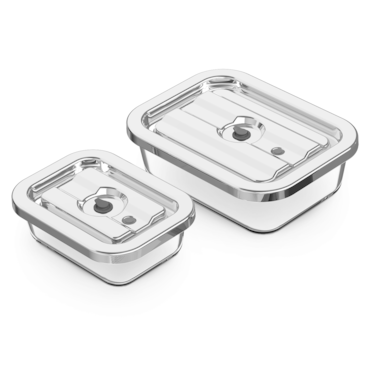 2x Glass food containers