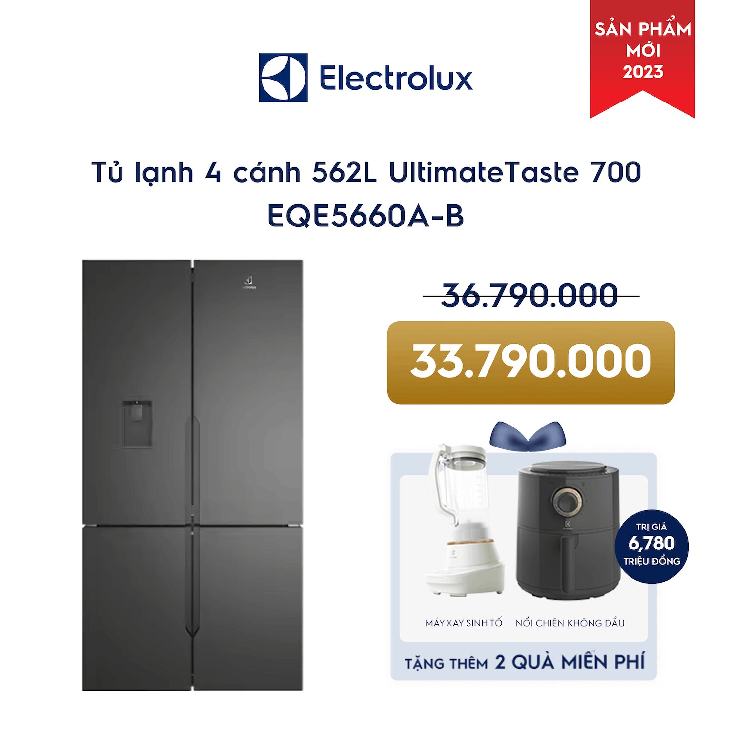 Tủ Lạnh 4 Cánh Electrolux 562L Có Ngăn đông Mềm - EQE5660A-B ...