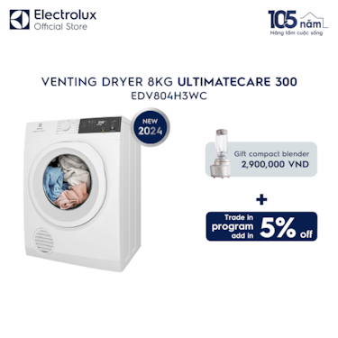 8kg UltimateCare 300 venting dryer