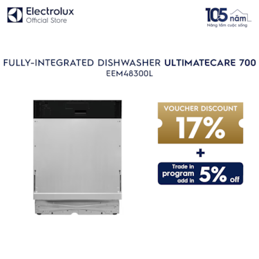 60cm UltimateCare 700 fully-integrated dishwasher with 14 place settings