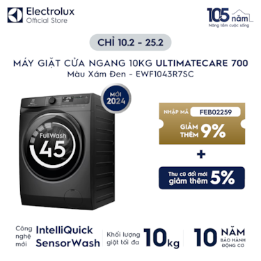 M&#225;y giặt cửa ngang 10kg UltimateCare 700 - X&#225;m đen Onyx