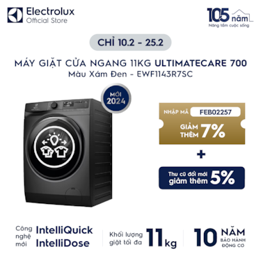 M&#225;y giặt cửa ngang 11kg UltimateCare 700 - X&#225;m đen Onyx