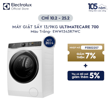 M&#225;y giặt sấy 13/9kg UltimateCare 700 - Trắng