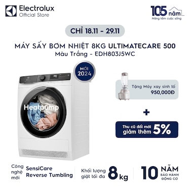 M&#225;y sấy Bơm nhiệt 8kg UltimateCare 500 - Trắng