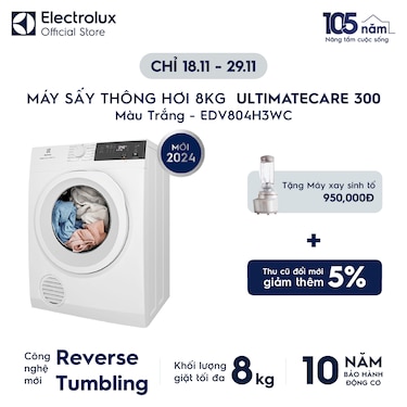 M&#225;y sấy Th&#244;ng hơi 8kg UltimateCare 300 - Trắng