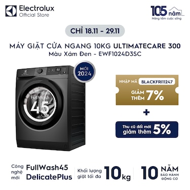 M&#225;y giặt cửa ngang 10kg UltimateCare 300 - X&#225;m đen Onyx