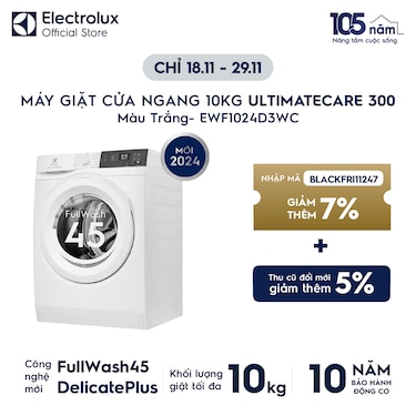 M&#225;y giặt cửa ngang 10kg UltimateCare 300 - Trắng