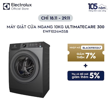 M&#225;y giặt cửa ngang 10kg UltimateCare 300 - X&#225;m đen Onyx