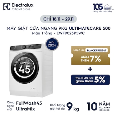 M&#225;y giặt cửa ngang 9kg UltimateCare 500 - Trắng