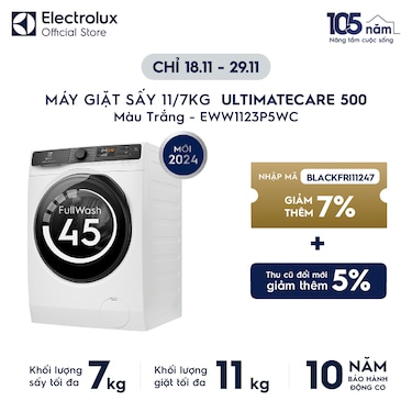 M&#225;y giặt sấy 11/7kg UltimateCare 500 - Trắng