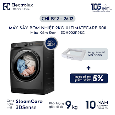 M&#225;y sấy Bơm nhiệt 9kg UltimateCare 900 - X&#225;m đen Onyx