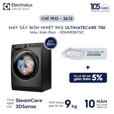 M&#225;y sấy Bơm nhiệt 9kg UltimateCare 700 - X&#225;m đen Onyx