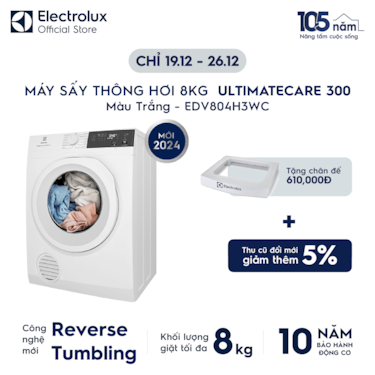 M&#225;y sấy Th&#244;ng hơi 8kg UltimateCare 300 - Trắng