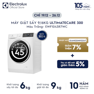 M&#225;y giặt cửa ngang 10kg UltimateCare 700 - Trắng