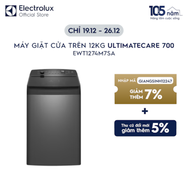 M&#225;y giặt cửa tr&#234;n 12kg UltimateCare 700 - X&#225;m đen