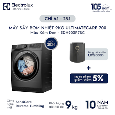 M&#225;y sấy Bơm nhiệt 9kg UltimateCare 700 - X&#225;m đen Onyx