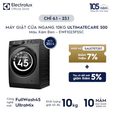 M&#225;y giặt cửa ngang 10kg UltimateCare 500 - X&#225;m đen Onyx