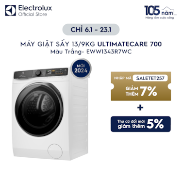 M&#225;y giặt sấy 13/9kg UltimateCare 700 - Trắng